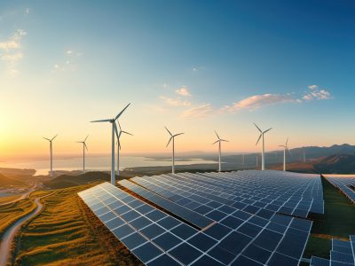 Solar cell in solar farm, Alternative energy and sustainable energy, photovoltaic, Pure energy renewable, clean energy, solar energy, reduce global warming, environment, green energy, generate by 
AI